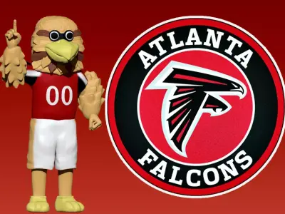 NFL - ATLANTA FALCONS FOOTBALL MASCOT STATUE - FREDDIE FALCON 3D print model
