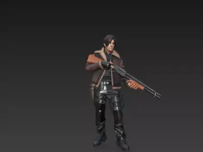 Death Hunter - Dark Fantasy Soldier 3D Model 3D model