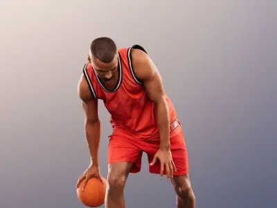 Jonny 12679 - Athletic Black Basketball Player Low-poly 3D model