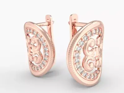 Earrings star 3D print model