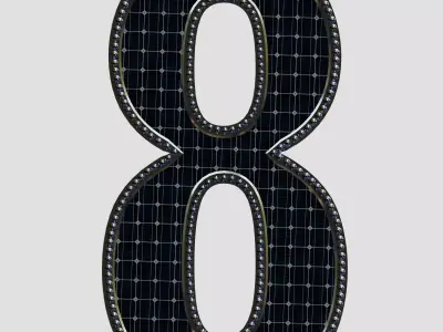 Solar Panel Number - 8 3D model