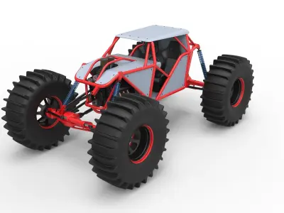 Mud bogger with SHERP tires 3D model
