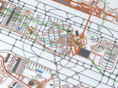 London Heathrow LHR Airport Roads Buildings and Public Transport 3D model