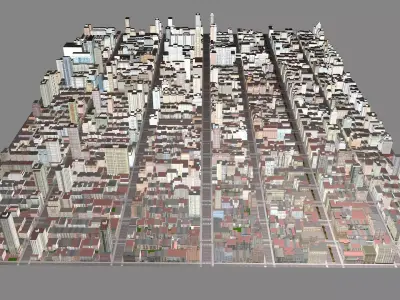 Modern urban highrise buildings building ancillary buildings 3D model