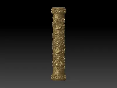 Dragon and Phoenix columns 3D print model