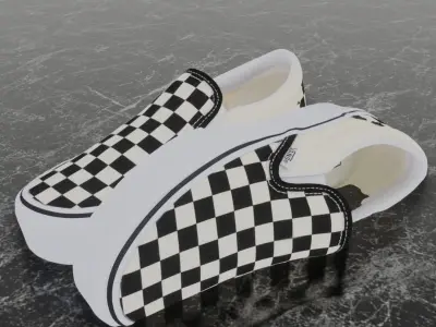VANS 3D SHOES - CHECKERS Low-poly 3D model