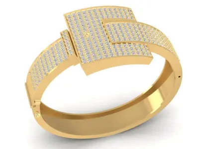 Luxury Geometric Pave Diamond Ring for Women 2147 3D print model