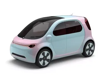Futuristic Family Car Pastel Edition Low-poly 3D model