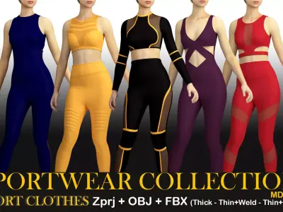 10 different sportwear Pack 3D model