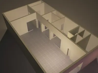 Hall 3d Model Interior 151 Low-poly 3D model