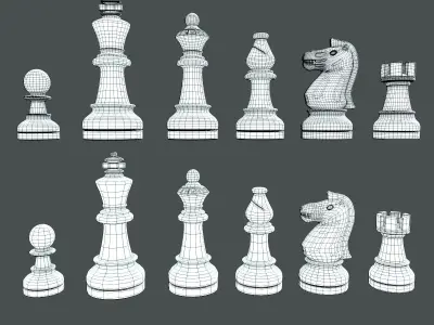 Staunton chess set - Updated 3D model