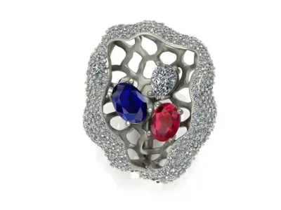 Aerial Ring with diamonds 3D print model