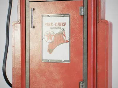 Gas Pump - Texaco 60s Used Low-poly 3D model