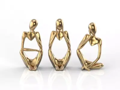 abstract decorations thinker figurine 3D print model