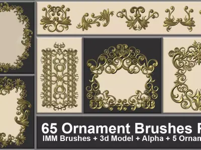 65 Ornaments Brushes - Pack  IMM Brushes and 5 Ornament Set 3D model