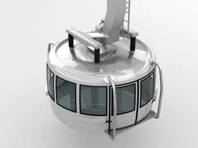 Cable Car Ski Lift 3D model