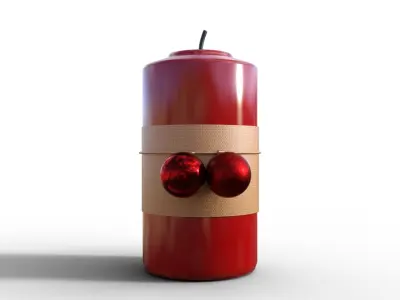 Christmas Candle Pack Low-poly 3D model