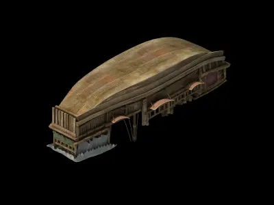 Game Transportation - Large wooden boat 2704 3D model