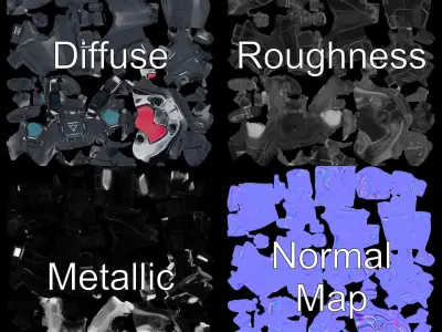 Futuristic SciFi Soldier Rigged and Animated Character Model Low-poly 3D model