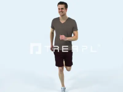Virtue 02H Running Jogging Football Sports Man Low-poly 3D model