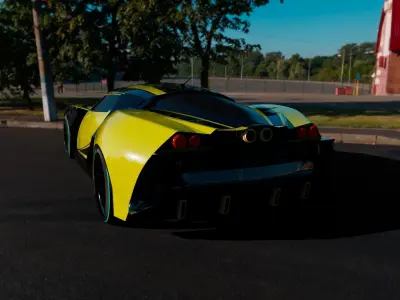  yellow sports car 3D model