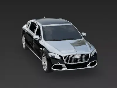 Modern Two-Tone Ultra-Luxury Sedan 3D Model Low-poly 3D model