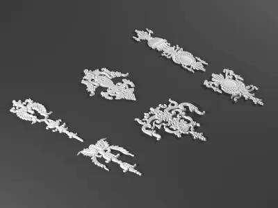 6 ornamental classic decoration 3d model kitbash vol 43 3D model