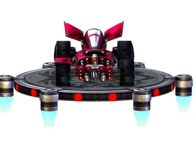 Cartoon Toy AR Racing Car Low-poly 3D model
