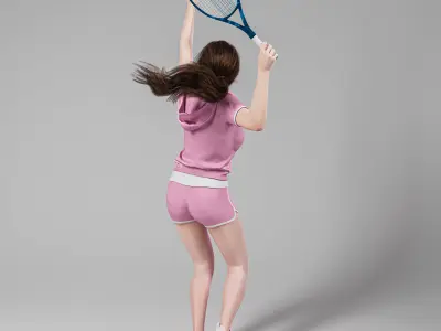Tennis Player Girl 001 3D model