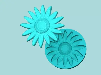 Sunflower 04 - Silicone Mold Maker - Template 3D print model