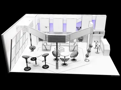 Booth Exhibition Stand a453 3D model