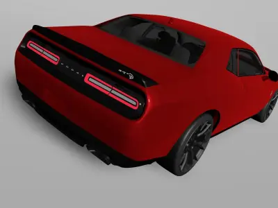Supercar dodge sport car Low-poly 3D model