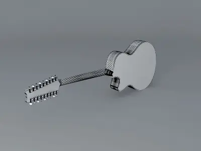 18 string acoustic guitar Free 3D model