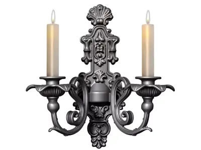 Forged indoor classic wall lamp sconce candlestick Candle Holder 3D model
