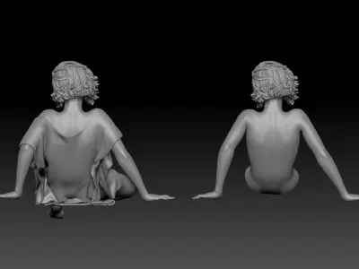 CARWASH GIRL  4 3D print model