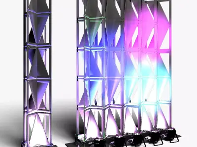 Stage Decor 25 Modular Wall Column 3D model