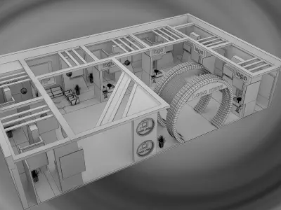  Booth Exhibition Stand a571b  3D model