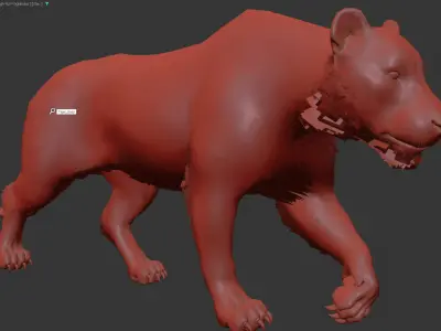 Realistic Tiger Low-poly 3D model