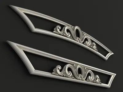 3D Carved decor horizontal 3D model