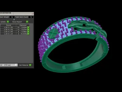 Mens gemstone diamond men Ring with details images 47 3D print model