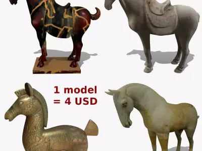 MISC Horse Statuettes Collection 2 3D model