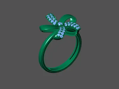 Womens Rings With Stone Ring Ready STL 3DM Models Rings women 3D print model 9