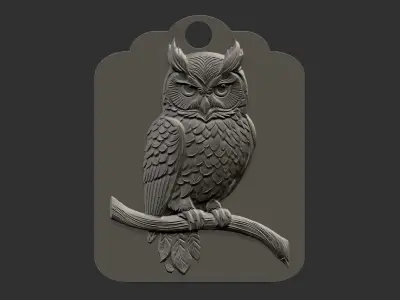 owl wall decoration 3D print model