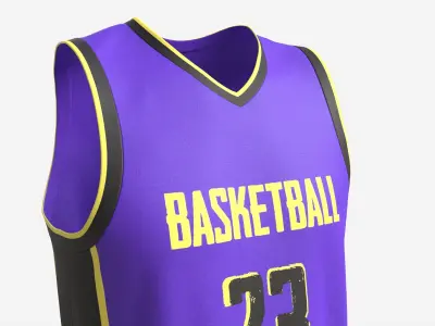 Basketball Uniform Set Purple 3D model