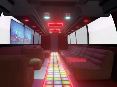 PARTY BUS - VR READY  Low-poly 3D model