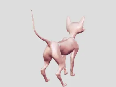 cat bald 3D print model