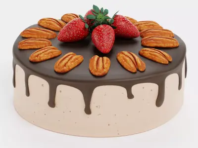 - Cake V9 - Pecan Cake- 3D model