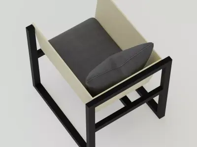 Modern Minimalist Armchair Low-poly 3D model