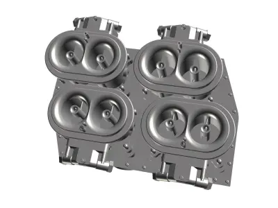 Pro Stock Tunnel Ram Intake with Split Dominator Carbs 3D print model