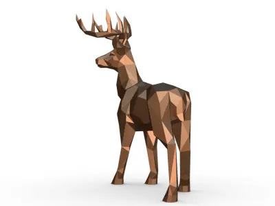 deer low poly 3D print model
